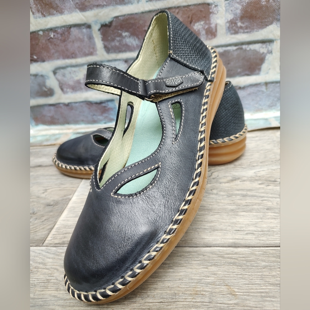 Genuine Leather sz 37 US 6 blue Mary Janes from Spain, made by OnFoot